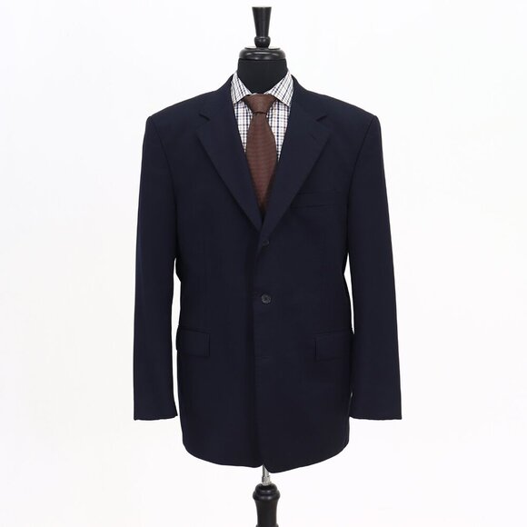 SARAR 46R Navy Solid 3-Button Sport Coat Blazer Jacket G419 - Picture 1 of 11